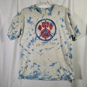 Give Paws a Chance Tie-dye Splatter Shirt Mag Rags 1996 Size Large